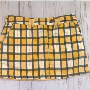 Old School Reversible Yellow & Checked Skirt  Size Skirt